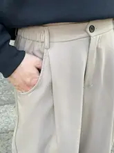 スラックス メンズ ワイドパンツ ドレープ感 タック ストレート ヒップカバー 着痩せ 通勤 オフィスカジュアル 着回し 夏