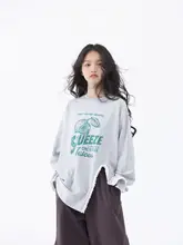レモンイラストの花柄長袖Tシャツ【女の子用・春秋・スリットデザイン】（セットアップ対応）
