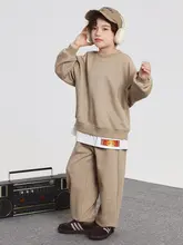 男の子用秋冬ファッションカジュアルセットアップ【シンプルなデザイン・パッチワーク】（セットアップ対応）
