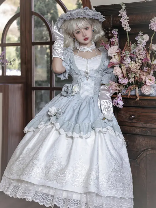 優雅なデザインのロリタスタイルウェア【レース装飾・花嫁向け】（セットアップ対応）