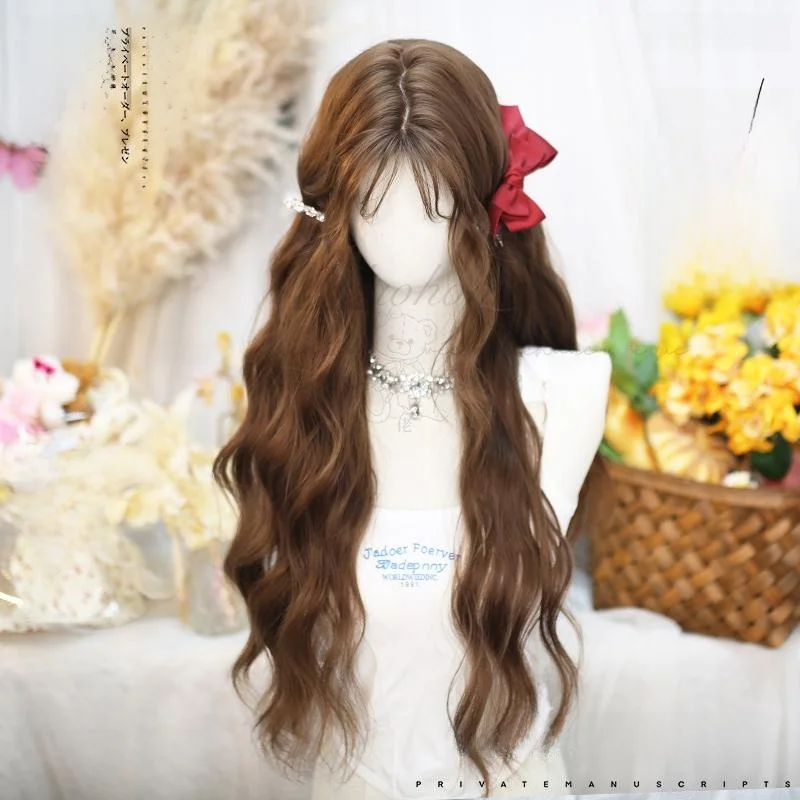 ロリータスタイル全頭ウィッグ：秋向け長い巻き髪でギャル髪色と色っぽいロングヘアを実現