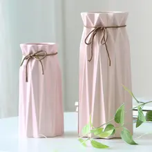 シンプルモダン 陶器製ローズフラワーベース【フェイクフラワー用・インテリア装飾】
