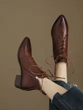 レディースオシャレなショートブーツ【レトロデザイン・真皮・プレーン・サイドジッパー】