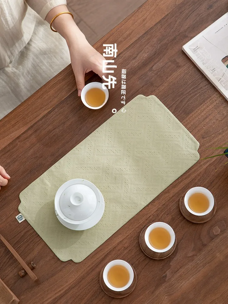中式風茶道マット シュジンティーマット：麻混素材で乾燥茶台を完備するアクセサリー