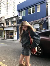 デニムAラインミニスカート【女性用・包臀デザイン・春夏向け】（セットアップ対応）