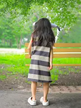 オリジナルデザイン 子供用ワンピース【夏用・ストライプ・カラーブロック・ノースリーブ】（セットアップ対応）