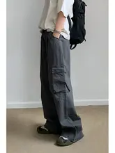 ワークパンツ ユニセックス カーキ ウォッシュド加工 ワイドシルエット 落ち感 ルーズ 夏「Carhartt」