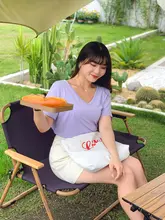 春夏用 大きいサイズ レディースVネック短袖Tシャツ【カジュアル・らくらくシルエット・シンプルデザイン】