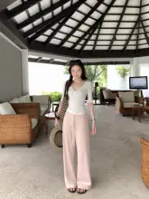 夏用 極上の柔らかさハイウエストワイドパンツ【シンプルデザイン・ロング】