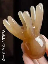 極上の柔らかさの白鹅绒ヘッドマッサージブラシ【水牛角製・頭皮ケア・ホーム用】