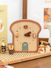 卓上時計 壁掛け ミニ 小型 可愛い クリーム色 インテリア 置物 テレビボード 玄関 女性 ギフト プレゼン ト