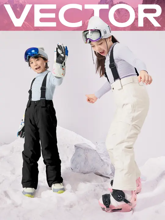 VECTOR 防風暖かい子供用スキー用パンツ【女の子・男の子用・ダブルボード対応】