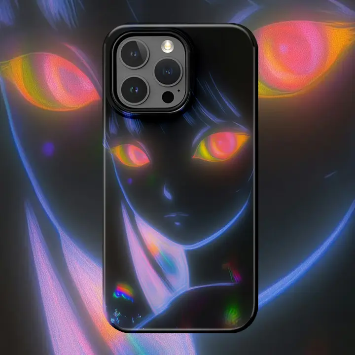 アニメキャラクター付き iPhone用フィルムケース【マグネット式・カップル向け・可愛いデザイン】