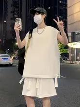 夏の新作 タンクトップ ショートパンツ カジュアル ファッション スーツ 男性