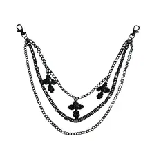 ヒップホップスタイルの腰鎖【クロスボトム・チェーンデザイン】（セットアップ対応）