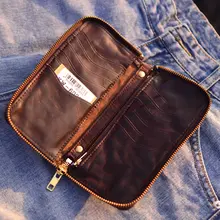 本革製 メンズロングウォレット【多カードポケット・超薄型・牛革・縦型】
