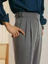 春夏用チェック柄ストレートパンツ【高ウエスト・ドレープ・カジュアル】（セットアップ対応）