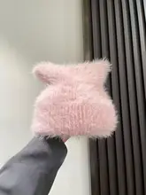 猫耳フワフワ帽子【女性用・高弾力・暖かい・秋冬用】