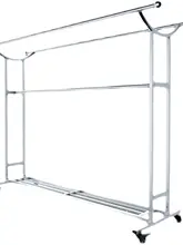 304ステンレス製 折りたたみ式 室外用干し衣装ラック【風防設計・二重バー・バルコニー用】