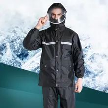 男女兼用 長袖防水レインコートセット【単独着用・電動バイク対応・大人用】