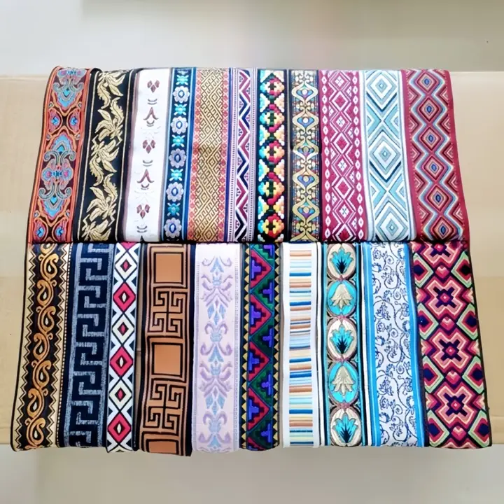 手作り刺繍飾り用布【民族風レーステープ・装飾用・子供服用】
