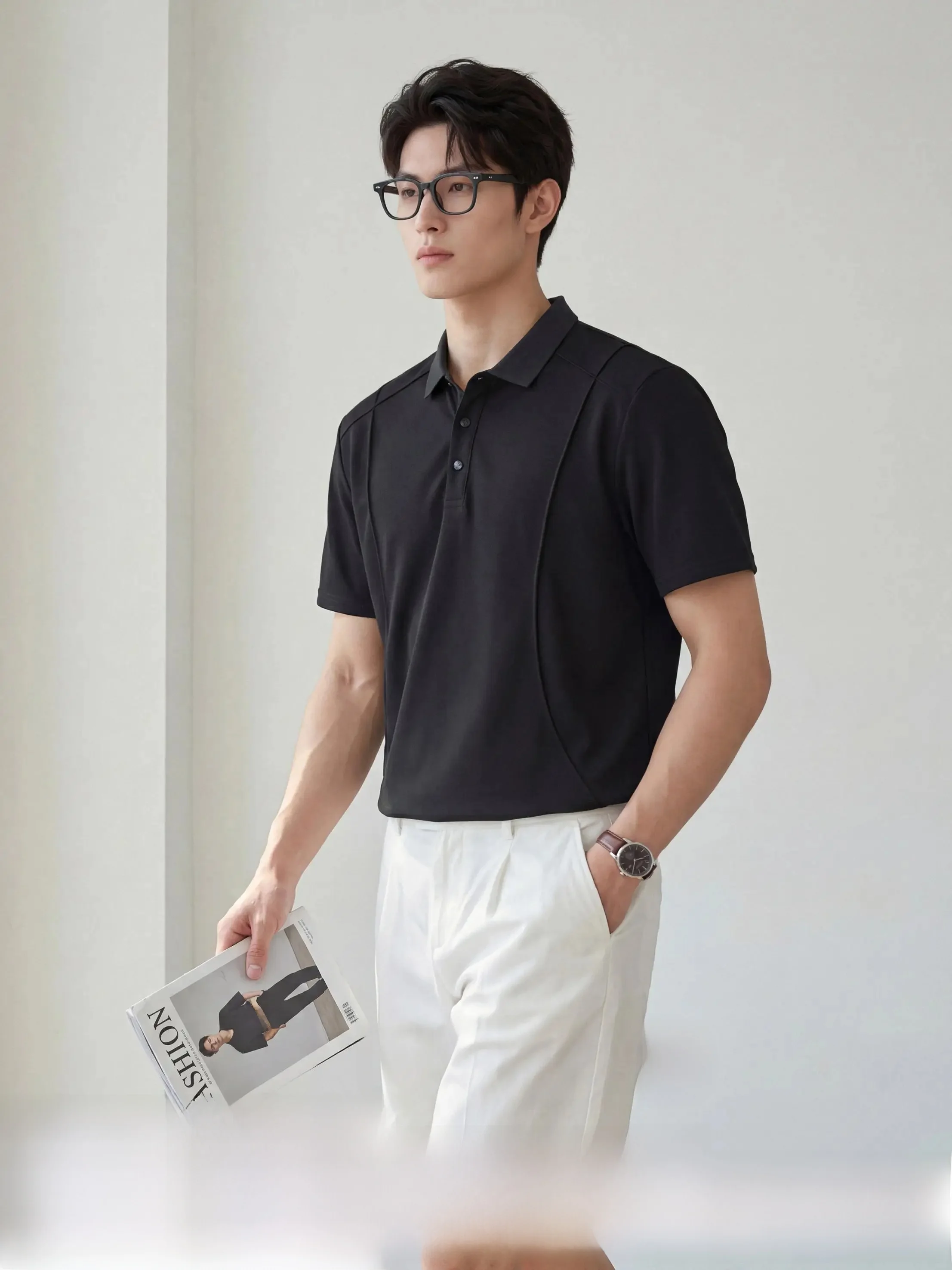 LUUD メンズポロシャツ：夏用涼感ショート袖の標準版スタイル