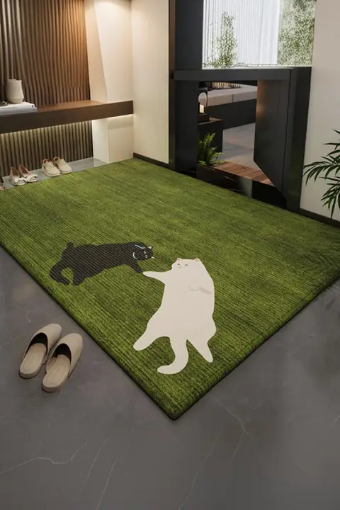 カートゥーンデザインの玄関マット【防滑・汚れに強い・カット可能】