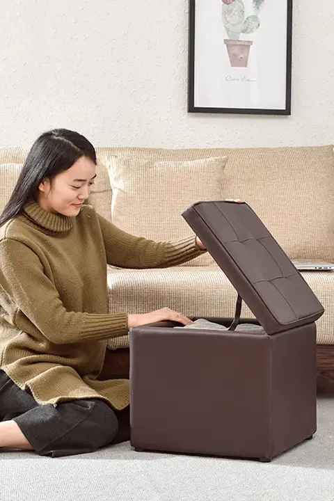 多機能収納スツール【リビング用・ファッションソファ・靴履き替え用】
