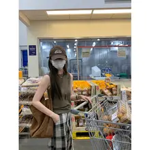 感のあるチェック柄リネンパンツ【スタイリッシュ・ロングタイプ】