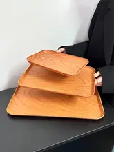 木目調 長方形トレイ【家庭用・カフェ用・食器収納・おしゃれデザイン】