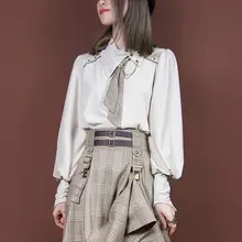 英国風レトロ浅いカフェ色織り格子模様のワイドタイネックアクセサリー