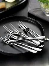 フルーツフォーク ケーキフォーク デザートフォーク ピック ステンレス 10本セット おやつ 「onlycook」