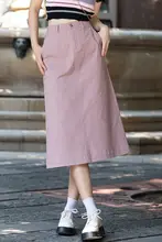 デニム製 Aラインスカート【春用・膝丈・タイトデザイン】（セットアップ対応）
