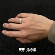 満載のストーンデザイン925スターリングシルバー調整可能なレトロリング【ユニセックス・稲妻モチーフ】
