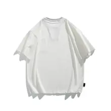 個性的なデザインのVネック短袖Tシャツ【男女兼用・プリント・夏用】（セットアップ対応）