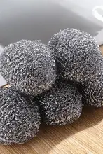 ステンレス製クリーニングボール【フック付き・金属製・錆びない・食器洗い用】