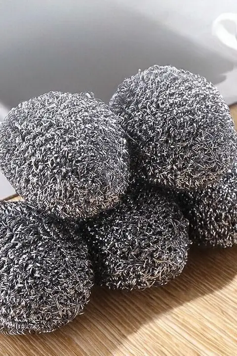 ステンレス製クリーニングボール【フック付き・金属製・錆びない・食器洗い用】