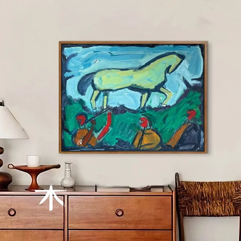 手描きの現代風アート油絵：リビングルーム用モダン・クラシックデザインの実用性と配置ガイド