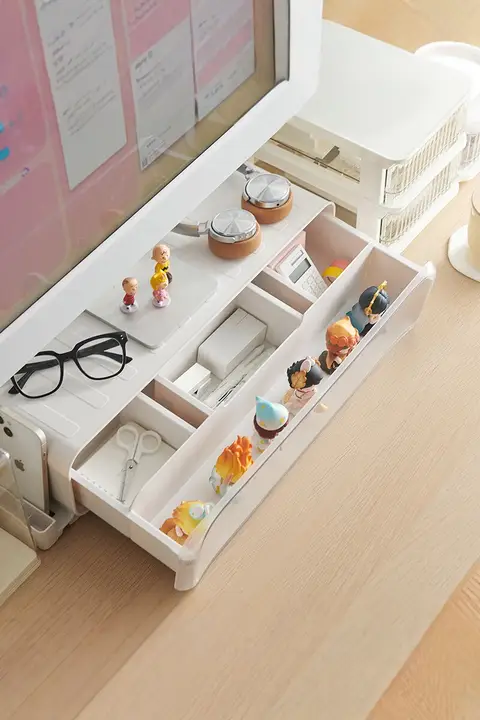 PCモニター台 デスクオーガナイザー フィギュアケース 収納ボックス ディスプレイ オフィス 「RMAX」