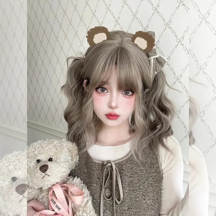 ロングカールウィッグ【全頭タイプ・自然な前髪・ロリータスタイル・JK風】