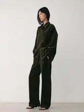 冷杉製コーデュロイパンツ【レトロデザイン・カジュアル・微弧形】（セットアップ対応）