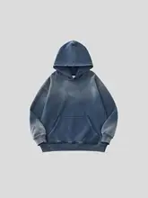 ヴィンテージウォッシュフード付きパーカー【スプレー加工・裏起毛・破れデザイン】