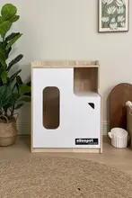 無垢材使用 猫用トイレボックス【防漏・におい対策・猫砂置き場】