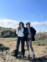 CallmeEar ホワイトダウンジャケット【スリムフィット・ニットパッチワーク・シンプルデザイン】