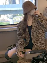 ツイード風ジャケット レディース 大きいサイズ ぽっちゃり Vネック 編み地 ヴィンテージ きれいめ 上品 秋