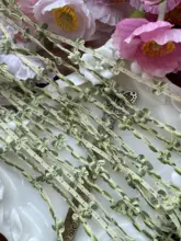グラデーションデザインのウッドホース付きリボン編み手作りヘアバンド【洋服用装飾・フリル付き】