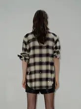春秋用ウール混紡チェック柄シャツ【レトロデザイン・長袖】