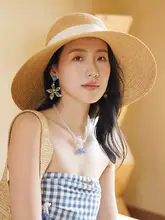 ハンドメイドラフィア草帽子【秋・ブラック・大きなつば・リボン付き】