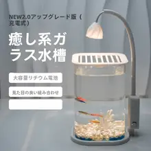 高透過率のグラスデスクトップアクアリウム【小型・インテリア用・ナイトライト機能付き】
