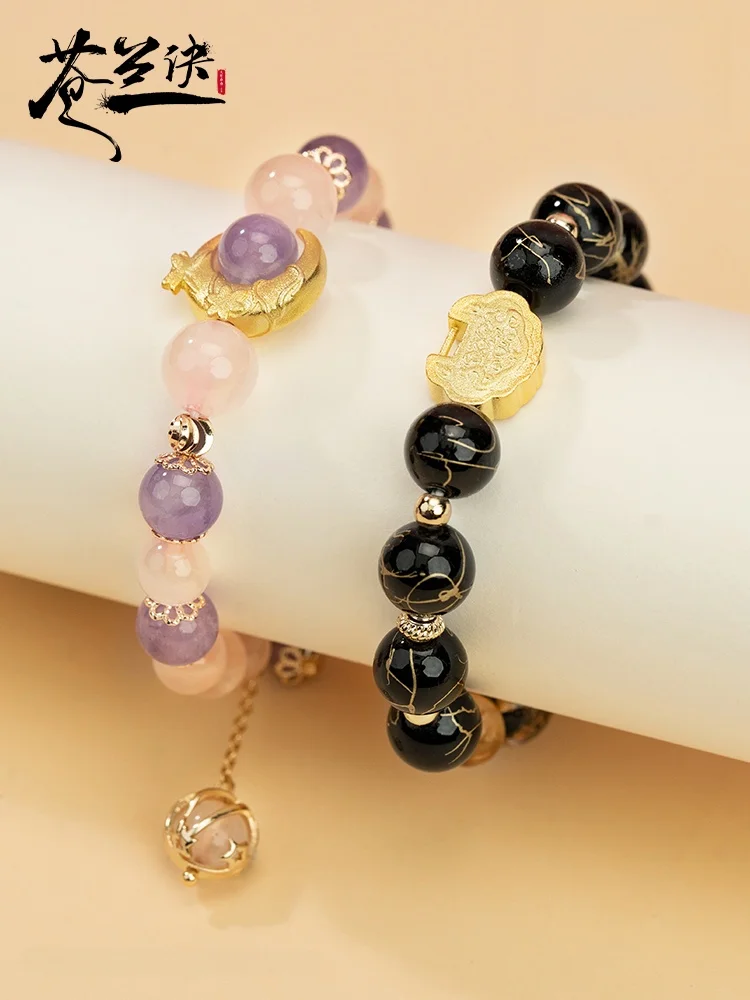 オリエンタルデザインのミニドールラナンキュラスブレスレット：東方青蒼と小蘭花の花モチーフが手首に映える理由